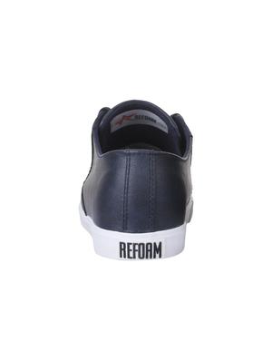 navy leatherette lace up sneakers - 15430024 - Standard Image - 2
