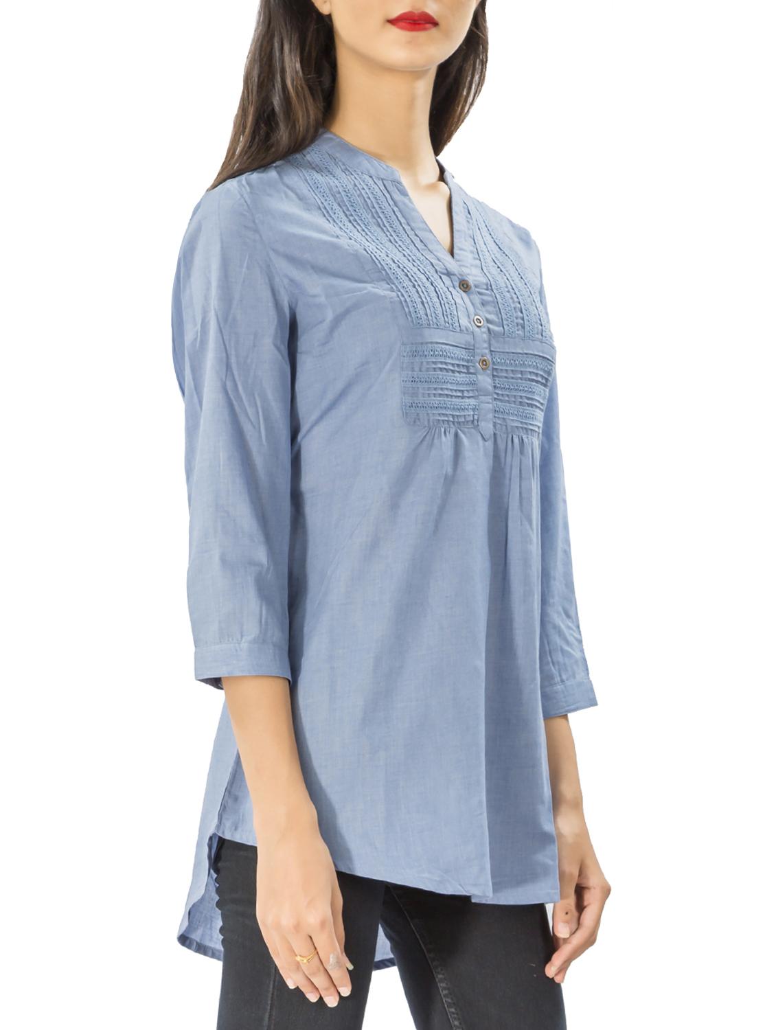 lace detail belted tunic - 15431000 - Zoom Image - 2