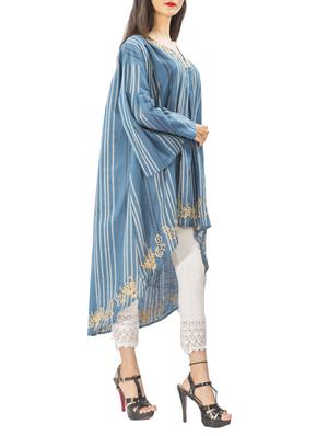 Asymmetric embroidered kurta - 15431007 - Standard Image - 2