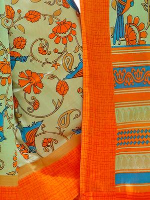 kalamkari printed mysore silk saree with tassels with blouse - 15431091 - Standard Image - 2