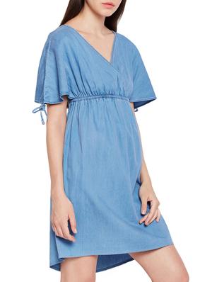 surplice neck empire-line dress - 15431166 - Standard Image - 2