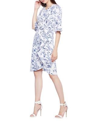 Twisted front detail floral dress - 15431183 - Standard Image - 2