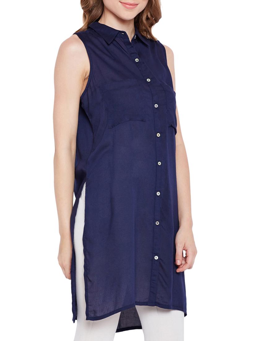 Embroidered back shirt tunic - 15431241 - Zoom Image - 2