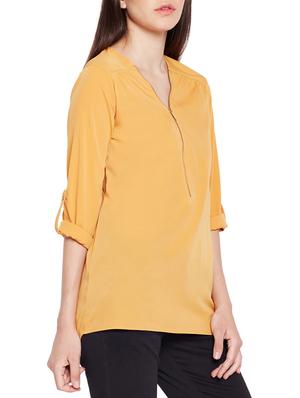 Zip up neck high low tunic - 15431277 - Standard Image - 2
