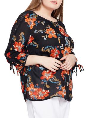 floral lace detail plus top - 15431303 - Standard Image - 2