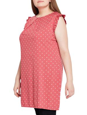 printed frill detail plus tunic - 15431366 - Standard Image - 2