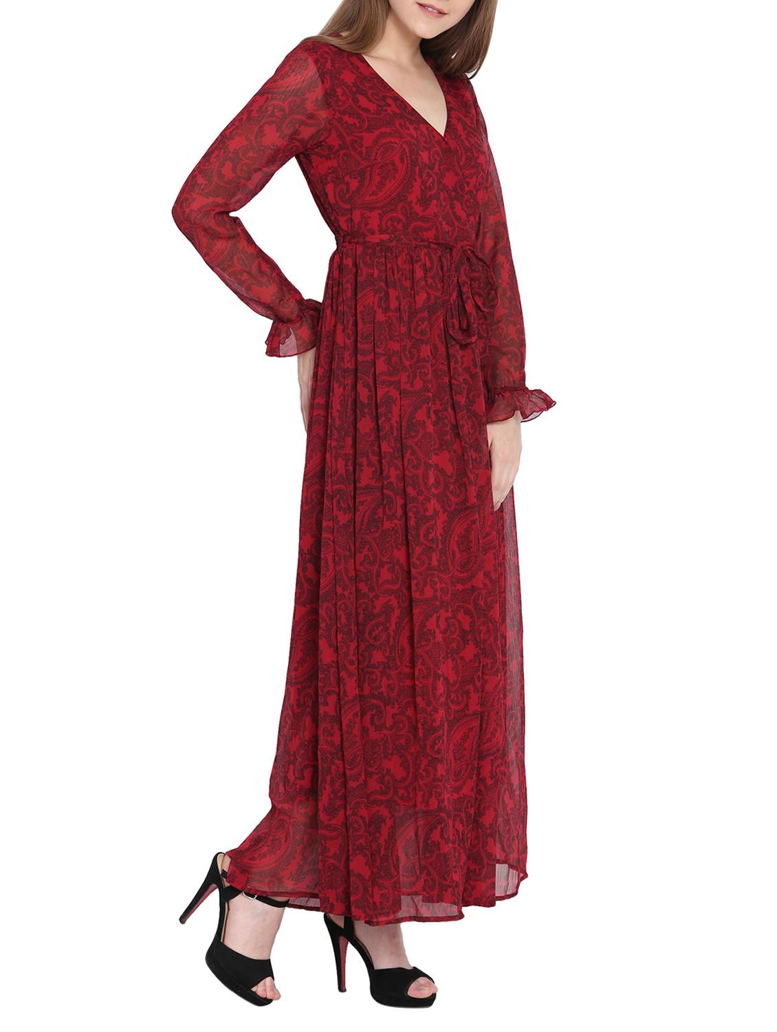 paisley printed belted maxi dress - 15431588 - Zoom Image - 2