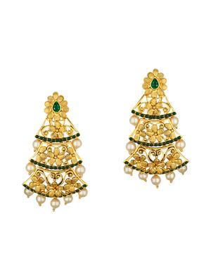 gold metal drop earrings - 15431723 - Standard Image - 2