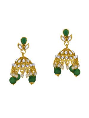 gold metal jhumka earrings - 15431734 - Standard Image - 2