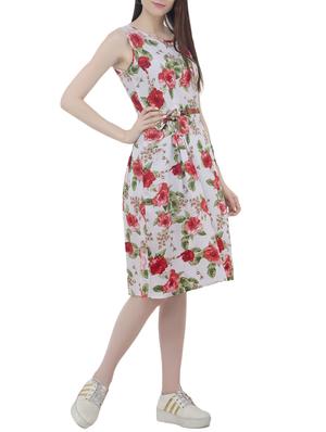 floral belted sleeveless dress - 15431749 - Standard Image - 2