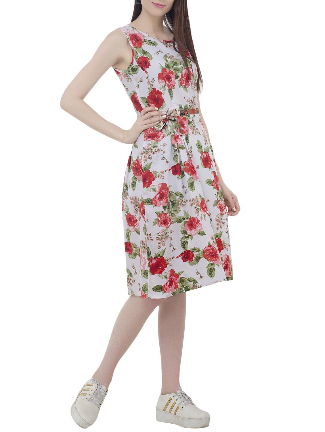 floral belted sleeveless dress - 15431749 - Zoom Image - 2