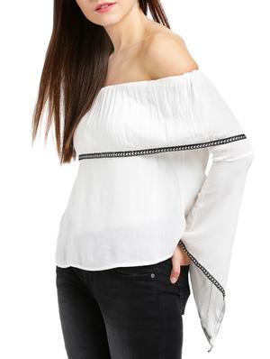 off shoulder laced layered top - 15432373 - Standard Image - 2