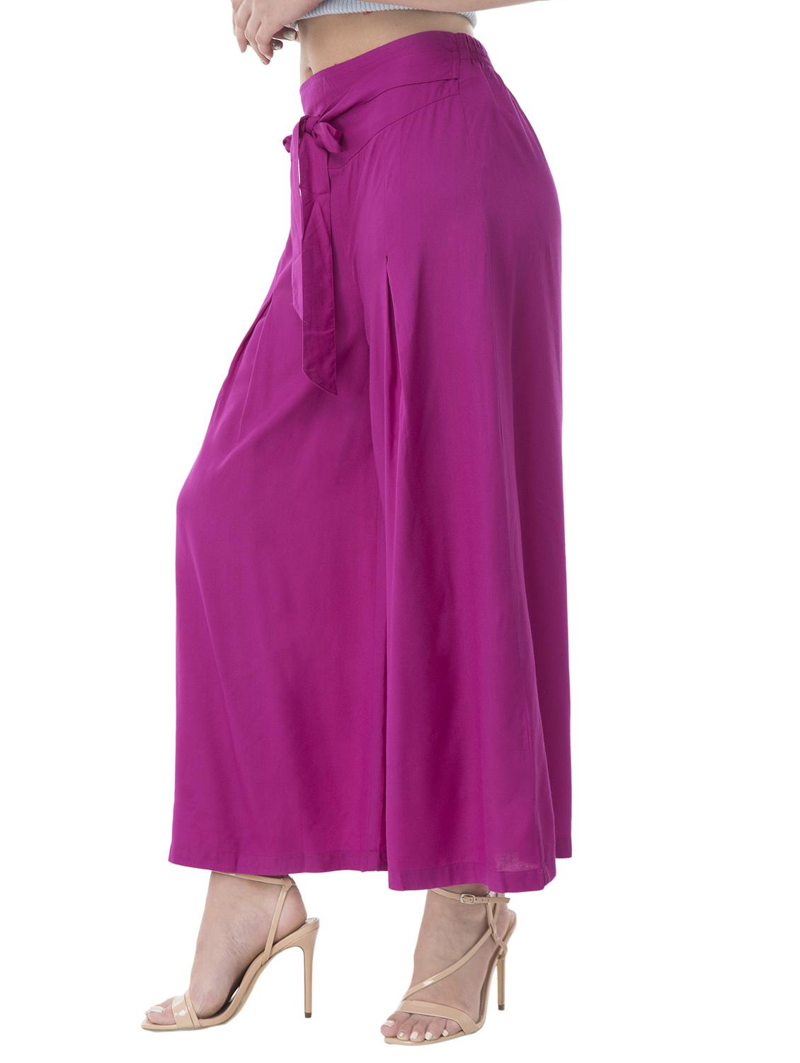 tie-knot belt pleated palazzo - 15432392 - Zoom Image - 2