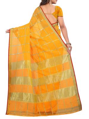 zari checkered woven saree with blouse - 15432635 - Standard Image - 2