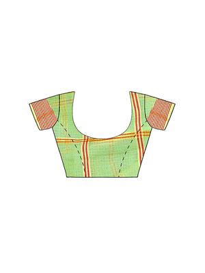 zari checkered woven saree with blouse - 15432637 - Standard Image - 2