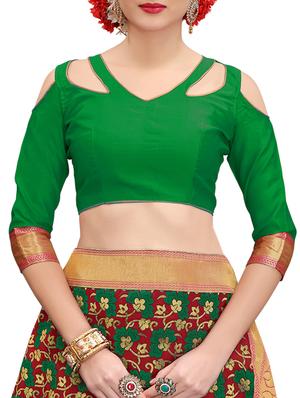 half & half floral banarasi saree with blouse - 15432959 - Standard Image - 2