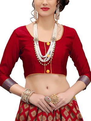 half & half geometrical banarasi saree with blouse - 15432971 - Standard Image - 2