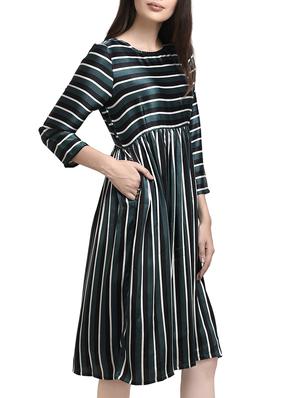 a-line striped dress - 15433329 - Standard Image - 2