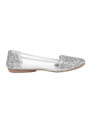 silver slip on ballerinas - 15433345 - Standard Image - 2
