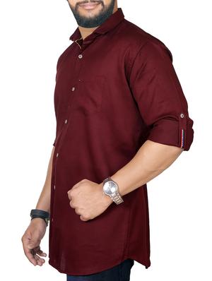 red cotton casual shirt - 15433738 - Standard Image - 2
