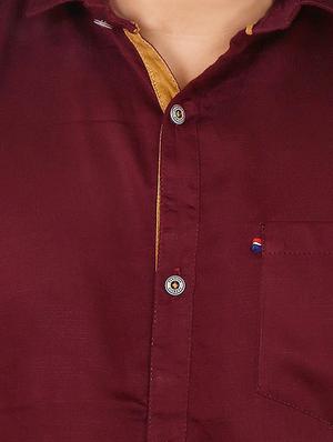 red cotton casual shirt - 15433738 - Standard Image - 5