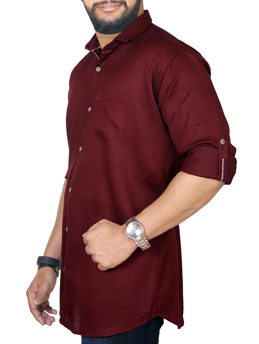 red cotton casual shirt - 15433738 - Zoom Image - 2