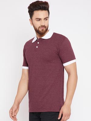 maroon cotton polo t-shirt - 15434117 - Standard Image - 2