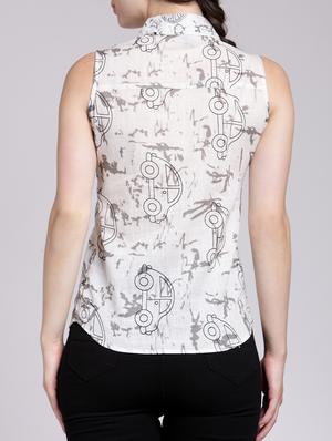 Sleeveless Printed Shirt - 15434270 - Standard Image - 2