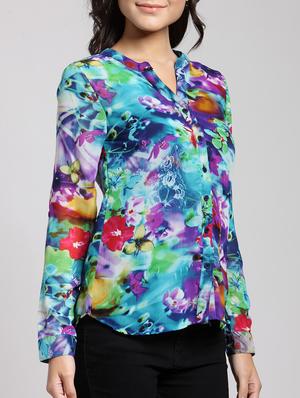 long sleeved floral shirt - 15434399 - Standard Image - 2