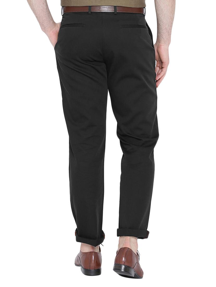 black cotton chinos casual trousers - 15434533 - Zoom Image - 2
