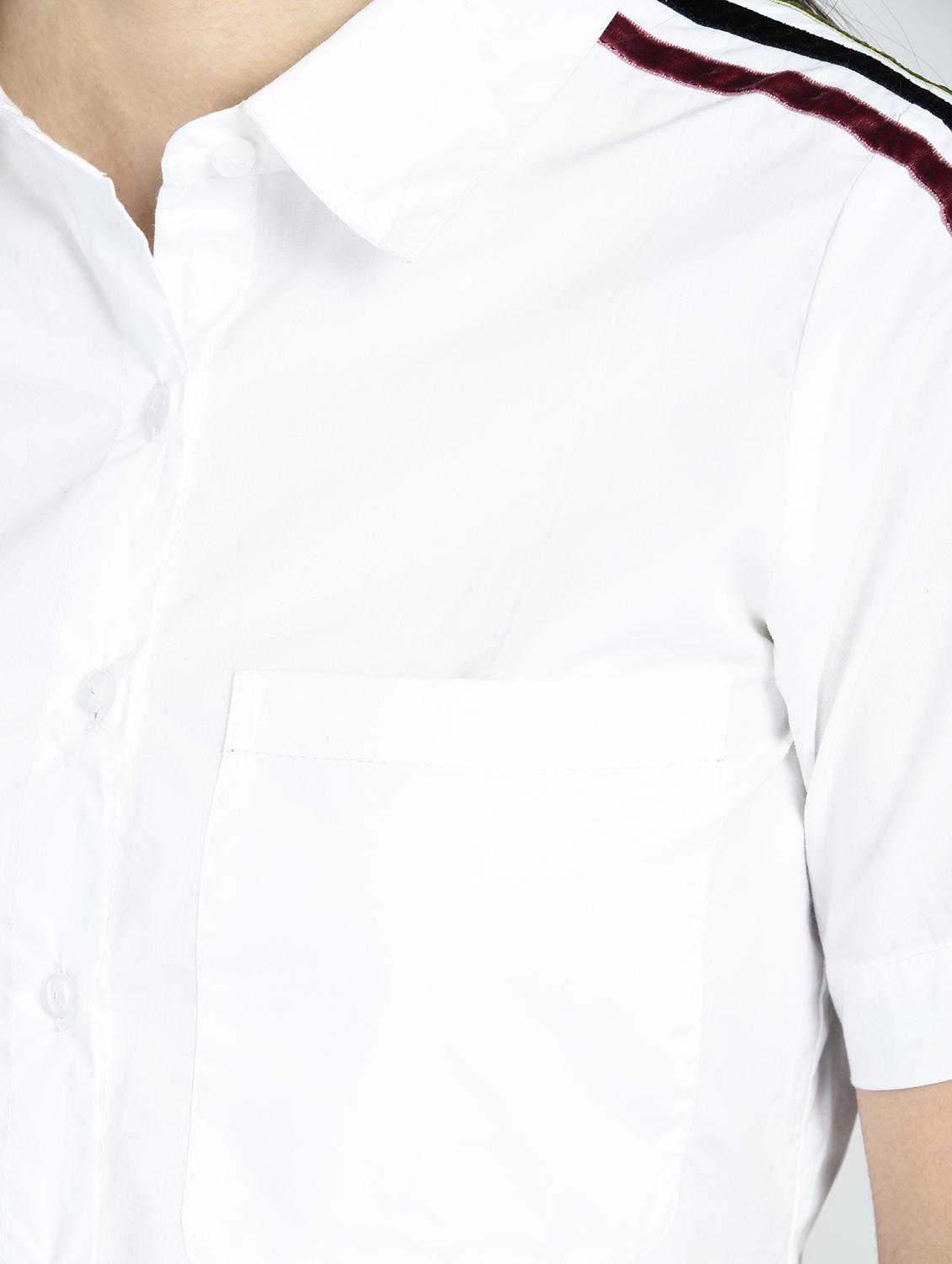 taping detail crop shirt - 15434665 - Zoom Image - 5