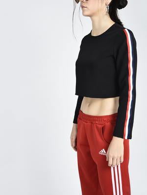striped taping crop tee - 15434666 - Standard Image - 2