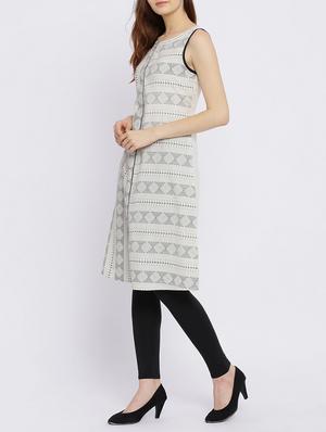 a-line printed kurta - 15434793 - Standard Image - 2