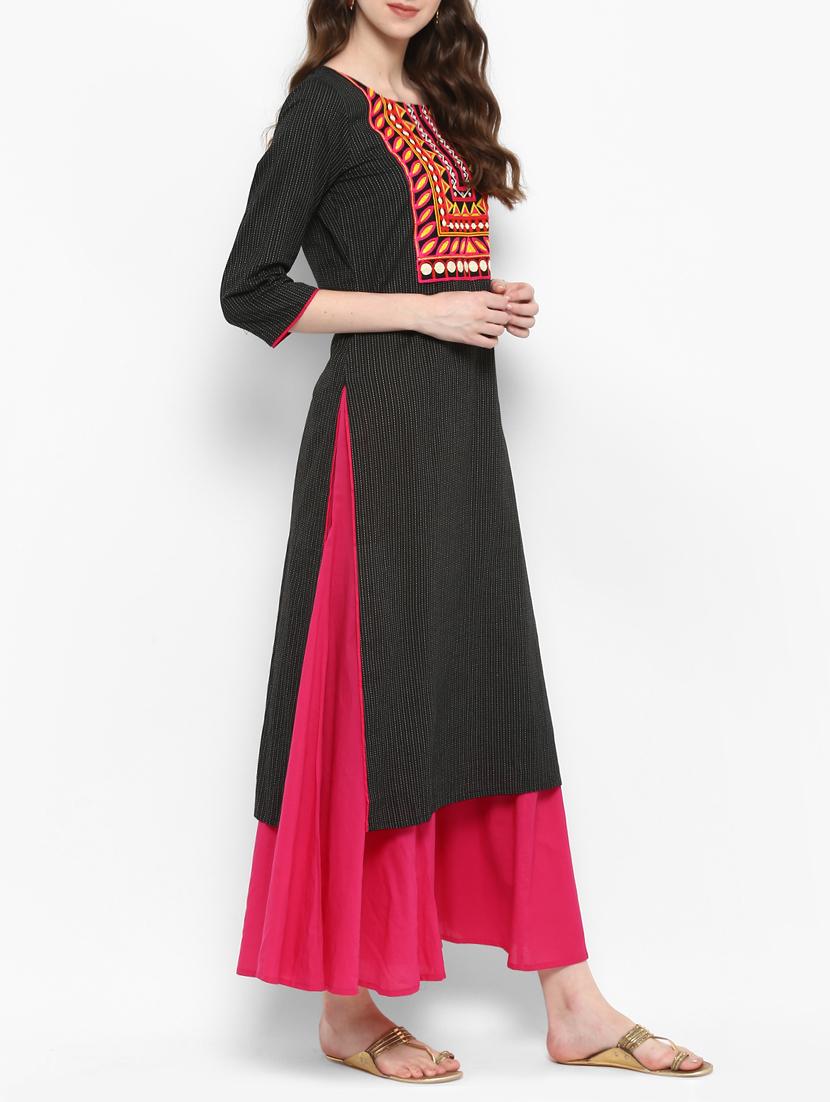 Embroidered kurta palazzo set - 15435916 - Zoom Image - 2