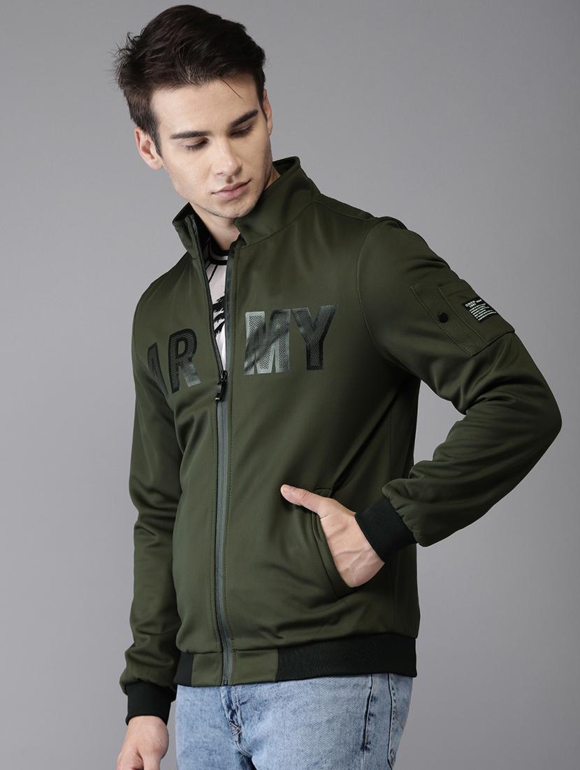green faux polyester casual jacket - 15435953 - Zoom Image - 2