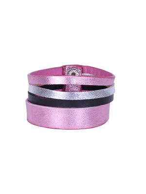Purple Leatherette Bracelet - 15436037 - Standard Image - 2