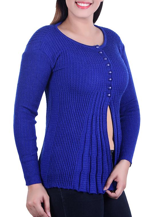 ribbed knit pleated cardigan - 15436241 - Zoom Image - 2