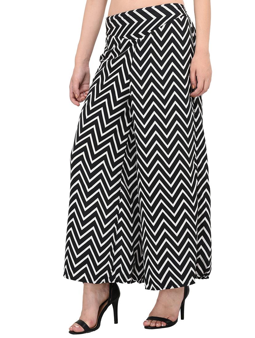 chevron flared palazzo - 15436288 - Zoom Image - 2