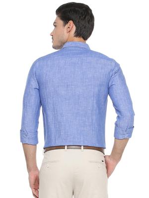 blue cotton casual shirt - 15436624 - Standard Image - 2
