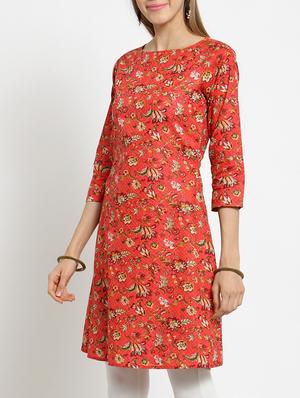 a-line printed kurta - 15436750 - Standard Image - 2