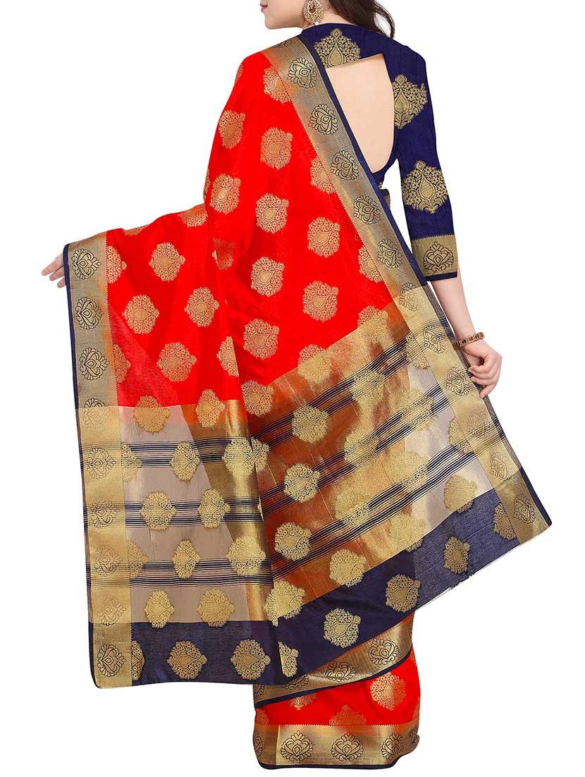 Golden Zari kanjivaram saree with blouse - 15436845 - Zoom Image - 2