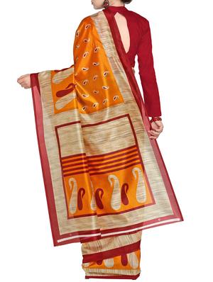 Paisley Printed saree with blouse - 15437030 - Standard Image - 2