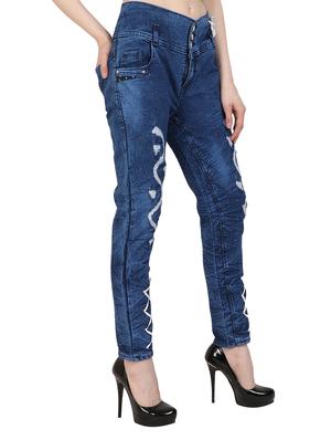 lace up hem distressed jeans - 15437066 - Standard Image - 2