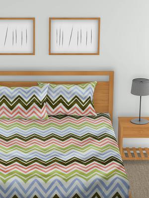 Cotton Double Bedsheet 2 Pillow Covers - 15437866 - Standard Image - 2