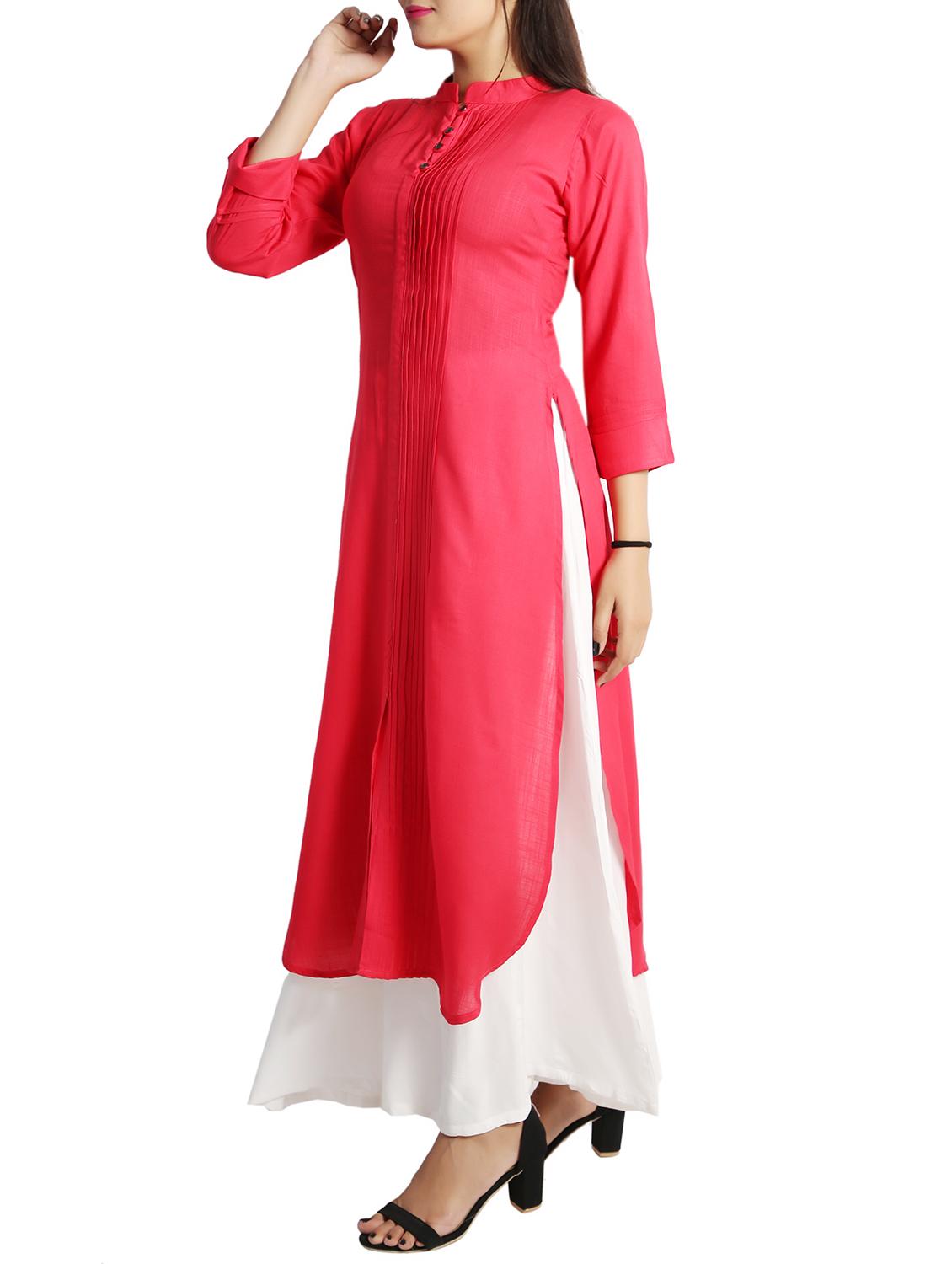 straight pintucks kurta - 15437912 - Zoom Image - 2