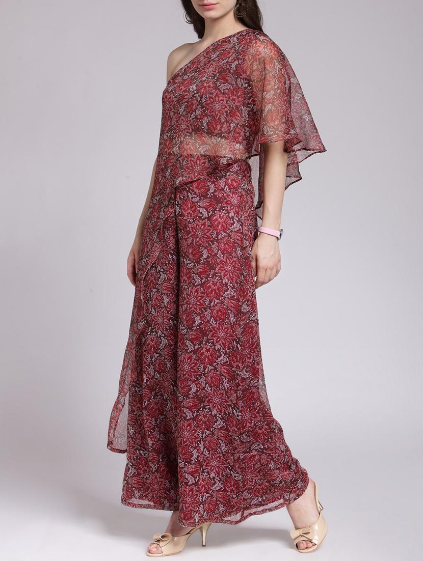 single shoulder top & flared palazzo set - 15438040 - Zoom Image - 2