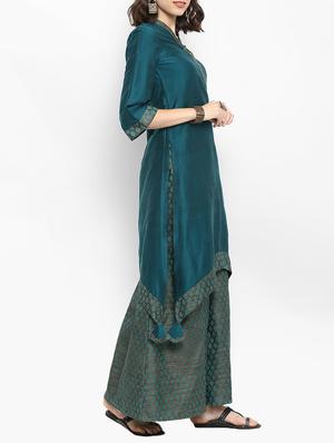 Aasymmetric kurta with skirt set - 15438265 - Standard Image - 2