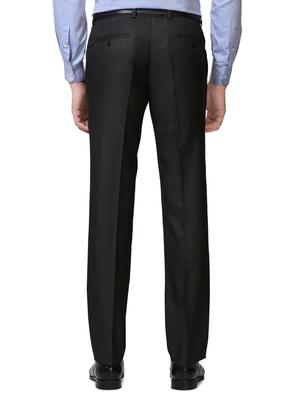black polyester blend flat front formal trouser - 15438402 - Standard Image - 2