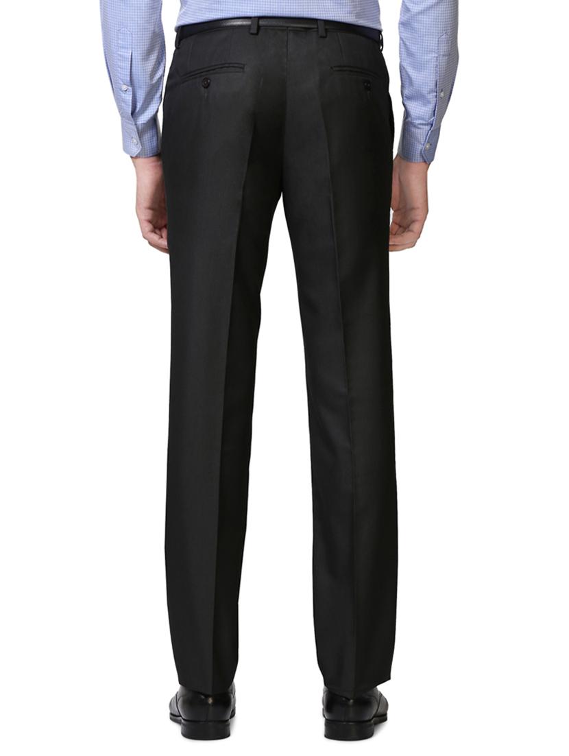 black polyester blend flat front formal trouser - 15438402 - Zoom Image - 2