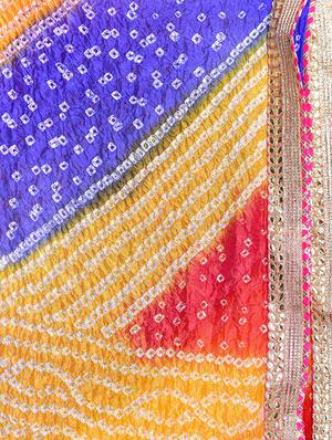 multi colored art silk bandhani dupatta - 15438976 - Standard Image - 2